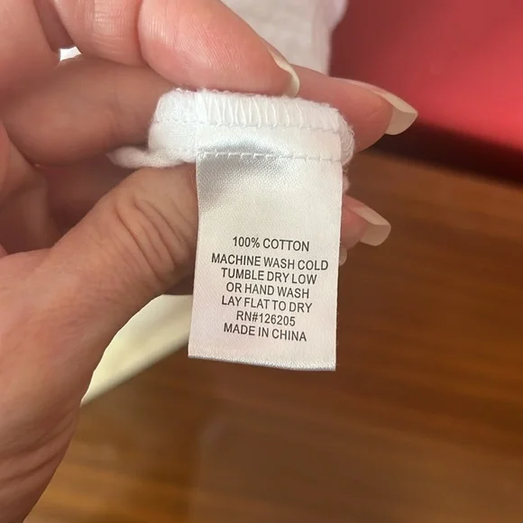 EUC Just living 100% cotton tie front white top - Picture 10 of 13